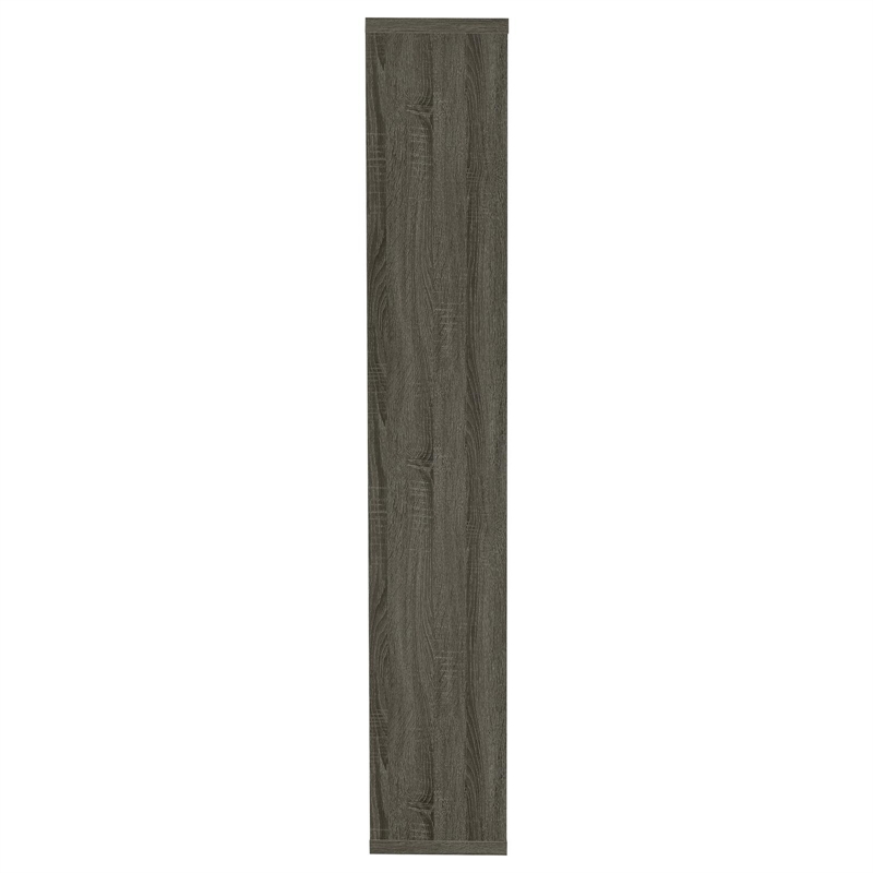 Pemberly Row 71-inch 6-shelf Geometric Wood Bookshelf in Weathered Gray