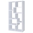 Pemberly Row 71-inch 6-shelf Geometric Wood Bookshelf in White