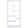 Pemberly Row 71-inch 6-shelf Geometric Wood Bookshelf in White