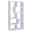 Pemberly Row 71-inch 6-shelf Geometric Wood Bookshelf in White