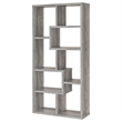 Pemberly Row 71-inch 6-shelf Geometric Wood Bookshelf in Gray Driftwood