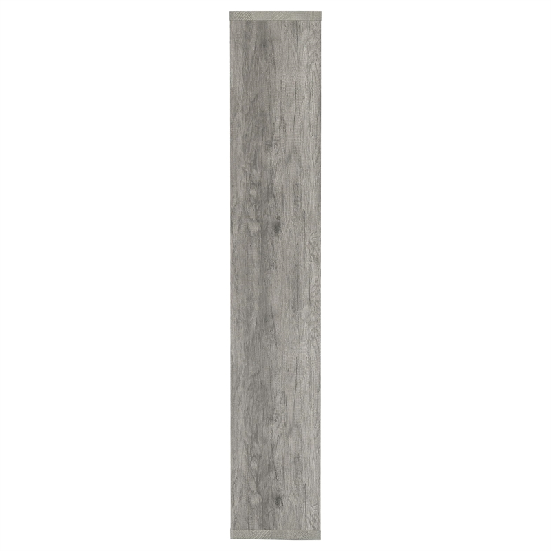 Pemberly Row 71-inch 6-shelf Geometric Wood Bookshelf in Gray Driftwood