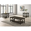 Pemberly Row 3-piece Rectangular Coffee Table Set in Deep Merlot