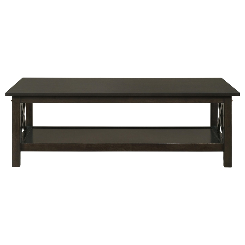 Pemberly Row 3-piece Rectangular Coffee Table Set in Deep Merlot