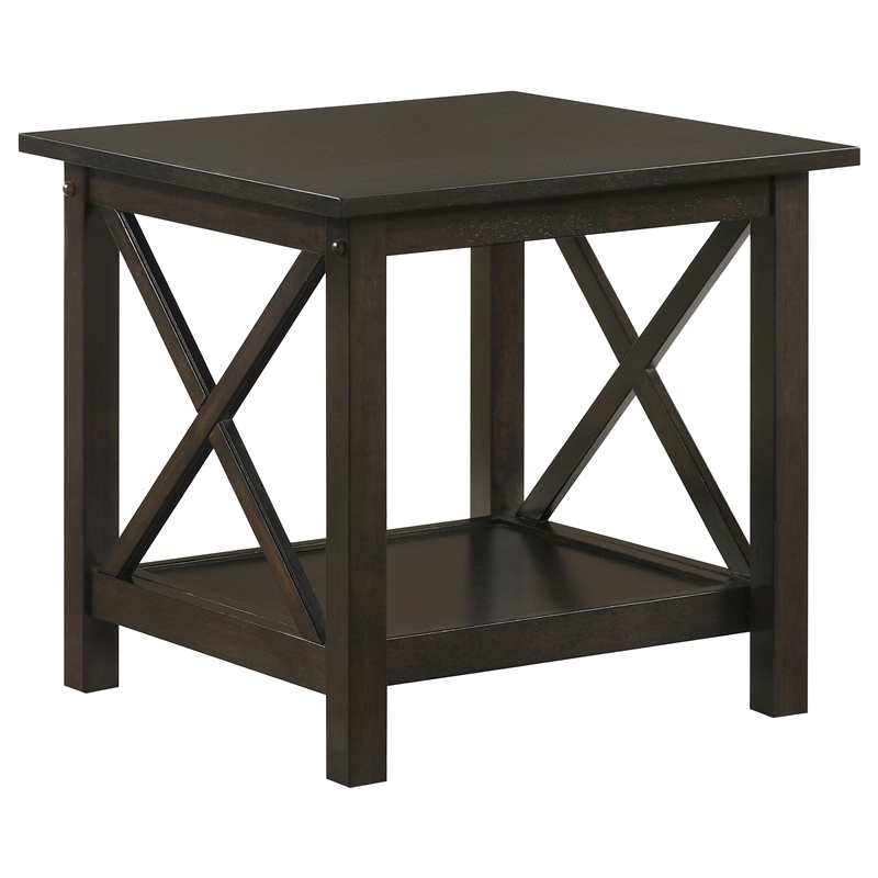 Pemberly Row 3-piece Rectangular Coffee Table Set in Deep Merlot