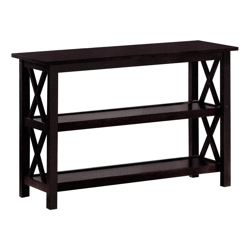 Pemberly Row 2-shelf Wood Entryway Console Table in Deep Merlot