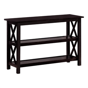 Pemberly Row 2-shelf Wood Entryway Console Table in Deep Merlot