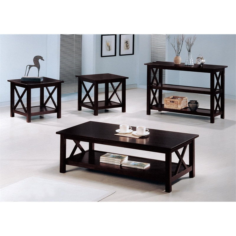 Pemberly Row 2-shelf Wood Entryway Console Table in Deep Merlot
