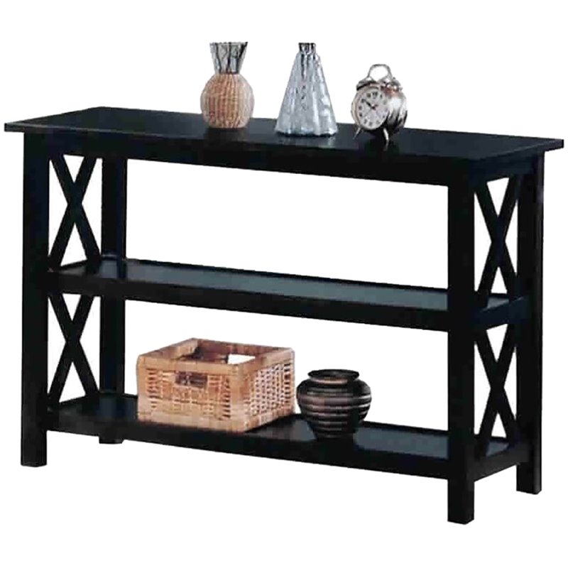 Pemberly Row 2-shelf Wood Entryway Console Table in Deep Merlot