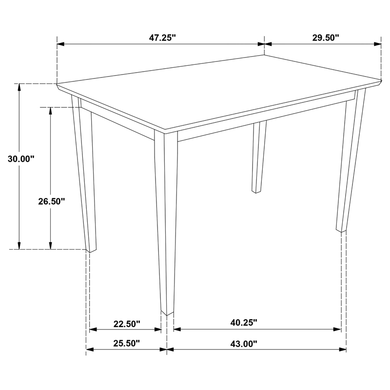 Pemberly Row 5-piece Rectangular Dining Table Set in Cappuccino
