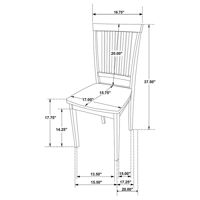 Pemberly Row 5-piece Rectangular Dining Table Set in Cappuccino