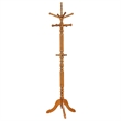 Pemberly Row 11 Hook Freestanding Wood Coat Rack Hanger in Golden Brown