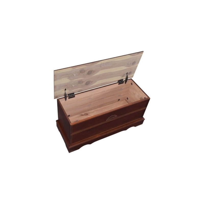 Pemberly Row Engineered Wood Storage Cedar Chest with Lock in Warm Brown
