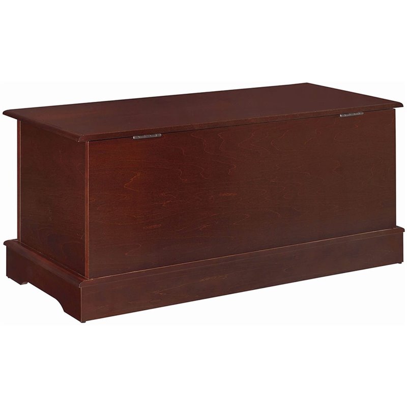 Pemberly Row Engineered Wood Storage Cedar Chest with Lock in Warm Brown