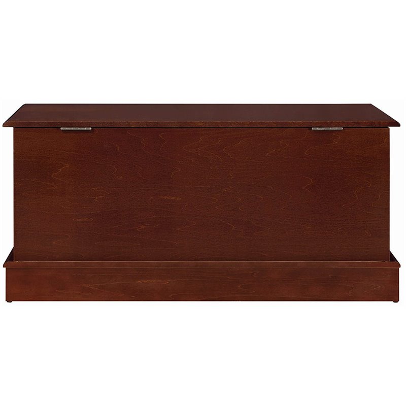 Pemberly Row Engineered Wood Storage Cedar Chest with Lock in Warm Brown