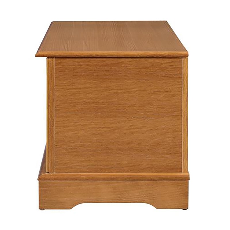 Pemberly Row Engineered Wood Linen Storage Cedar Chest in Honey