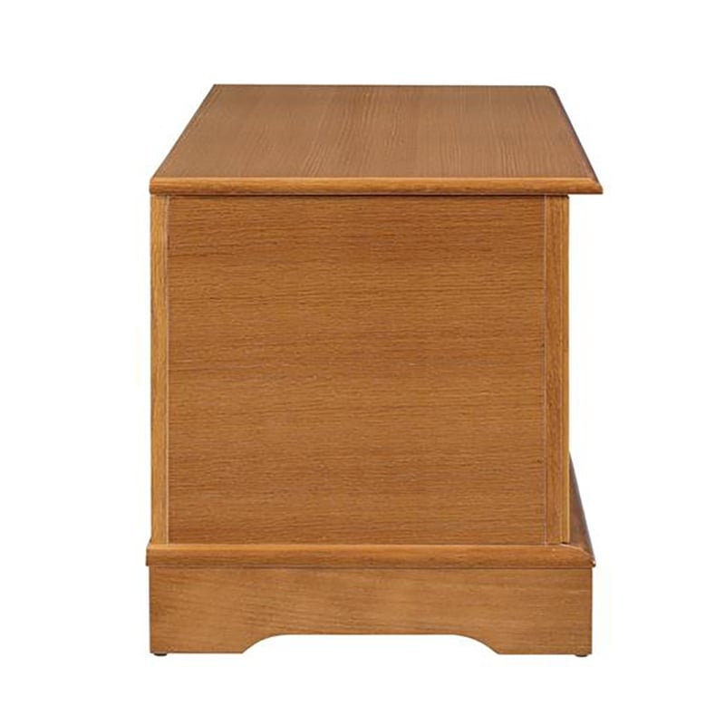 Pemberly Row Engineered Wood Linen Storage Cedar Chest in Honey