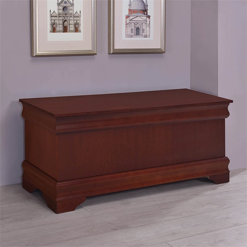 Pemberly Row Cedar Chest with Child Safety Hinge in Warm Brown