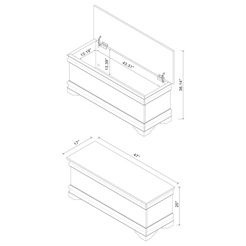 Pemberly Row Cedar Chest with Child Safety Hinge in Warm Brown