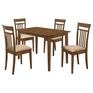 Pemberly Row 5-piece Rectangular Dining Table Set in Chestnut