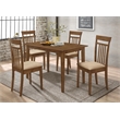 Pemberly Row 5-piece Rectangular Dining Table Set in Chestnut