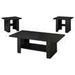 Pemberly Row 3-piece Engineered Wood Coffee Table Set in Black Oak