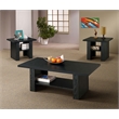 Pemberly Row 3-piece Engineered Wood Coffee Table Set in Black Oak