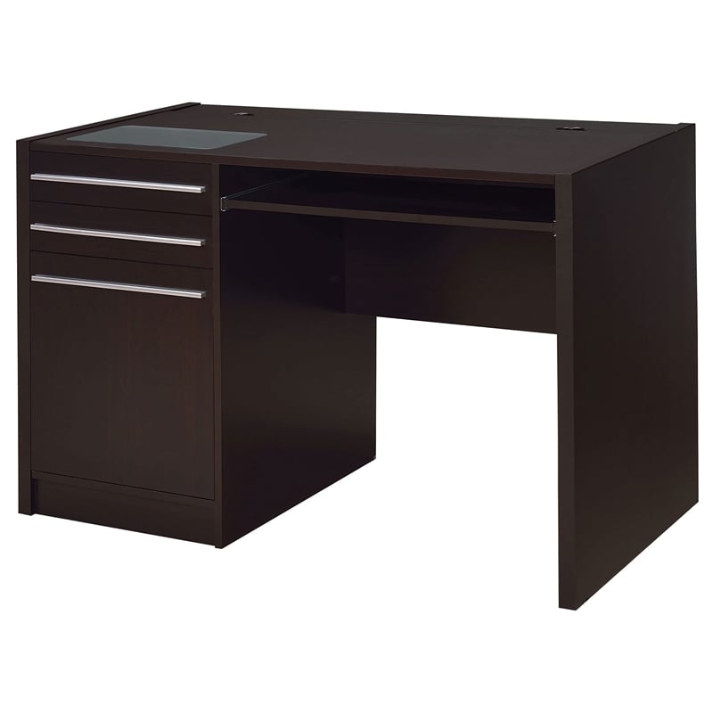 Pemberly Row 47-inch 2-drawer Office Desk with Cabinet in Cappuccino