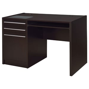 Pemberly Row 47-inch 2-drawer Office Desk with Cabinet in Cappuccino
