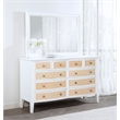 Pemberly Row 10-Drawer Rattan Dresser and Mirror Set in White