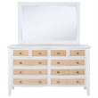 Pemberly Row 10-Drawer Rattan Dresser and Mirror Set in White