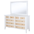 Pemberly Row 10-Drawer Rattan Dresser and Mirror Set in White