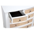 Pemberly Row 10-Drawer Rattan Dresser and Mirror Set in White