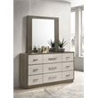 Pemberly Row 9-Drawer Two-Tone Dresser with Mirror in Grey Oak