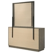 Pemberly Row 9-Drawer Two-Tone Dresser with Mirror in Grey Oak