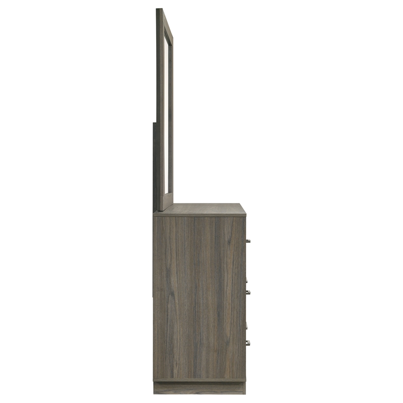 Pemberly Row 9-Drawer Two-Tone Dresser with Mirror in Grey Oak