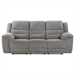 Pemberly Row Chenille Upholstered Manual Reclining Sofa in Grey