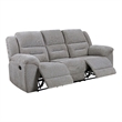 Pemberly Row Chenille Upholstered Manual Reclining Sofa in Grey
