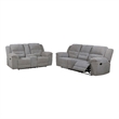 Pemberly Row 2-Piece Chenille Reclining Sofa and Loveseat in Grey