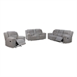 Pemberly Row 3-Piece Chenille Upholstered Reclining Sofa Set in Grey