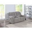 Pemberly Row Chenille Upholstered Manual Reclining Loveseat in Grey