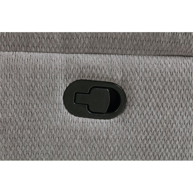 Pemberly Row Chenille Upholstered Manual Reclining Loveseat in Grey