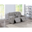 Pemberly Row Chenille Upholstered Manual Reclining Loveseat in Grey