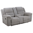 Pemberly Row Chenille Upholstered Manual Reclining Loveseat in Grey