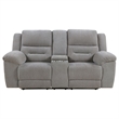 Pemberly Row Chenille Upholstered Manual Reclining Loveseat in Grey