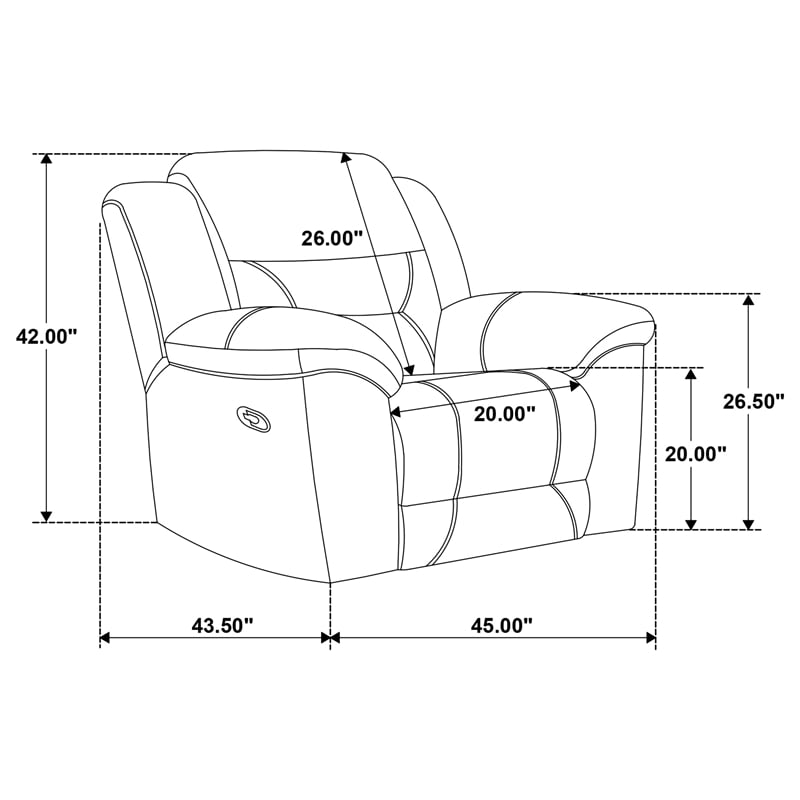 Pemberly Row Chenille Upholstered Glider Recliner Chair in Grey