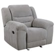 Pemberly Row Chenille Upholstered Glider Recliner Chair in Grey
