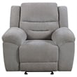 Pemberly Row Chenille Upholstered Glider Recliner Chair in Grey