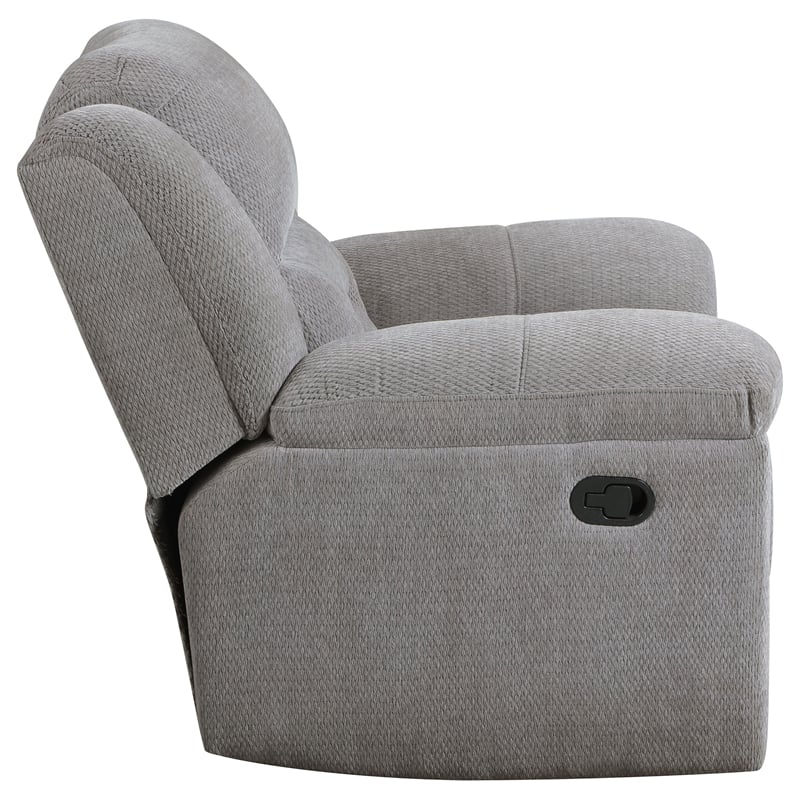 Pemberly Row Chenille Upholstered Glider Recliner Chair in Grey