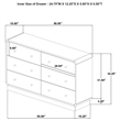 Pemberly Row 6-Drawer Dresser Cabinet with Brass Knobs in Black